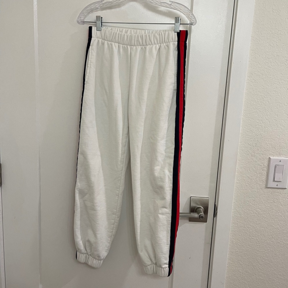 Brandy Melville Sweatpants Track Joggers White Fall College Trendy Basics
